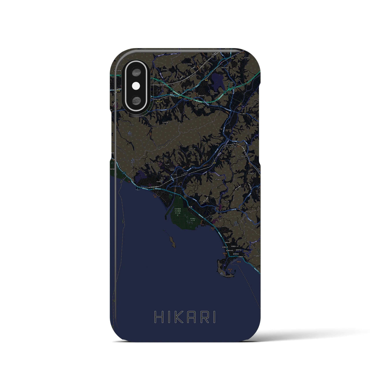 【光(山口県)】地図柄iPhoneケース(バックカバータイプ)