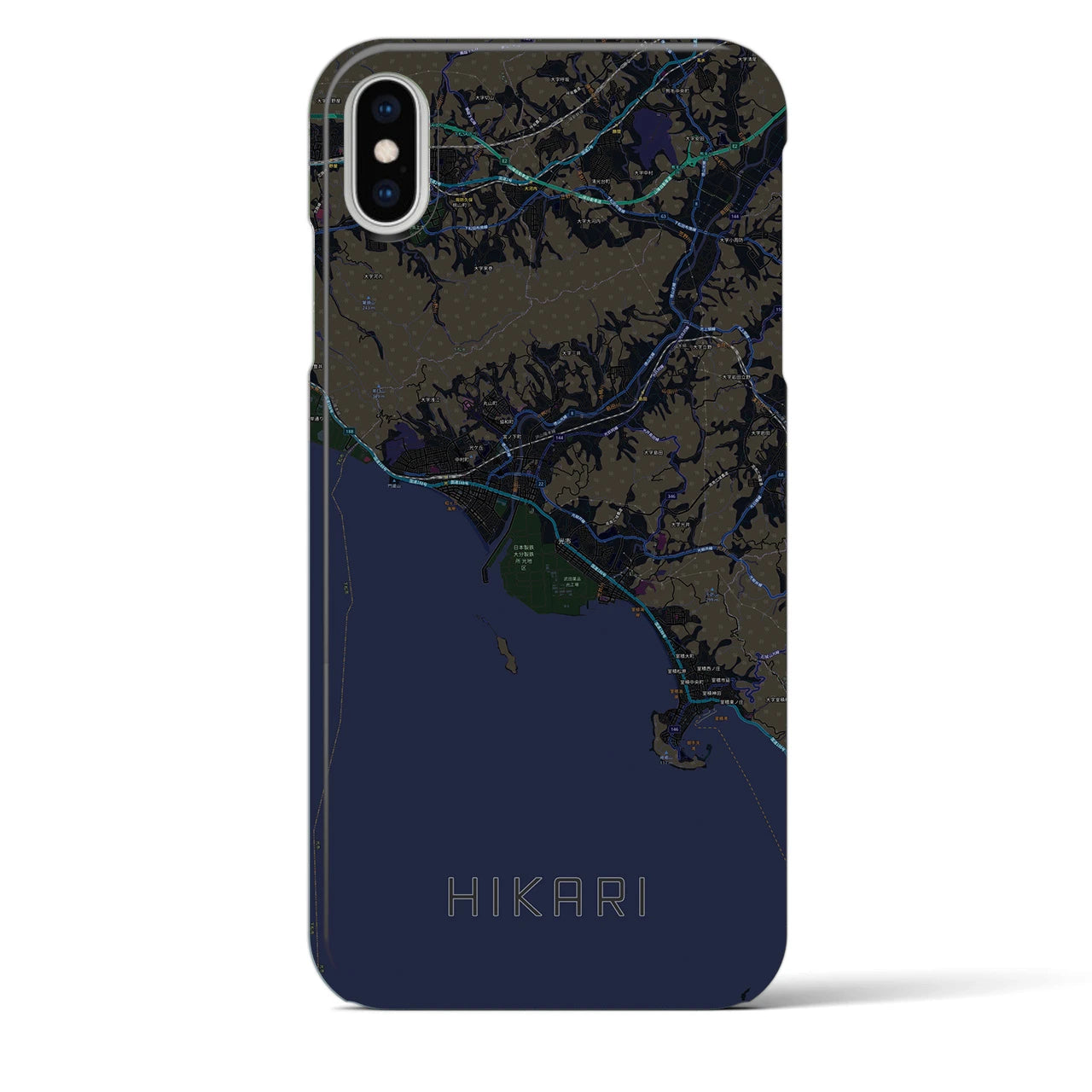 【光(山口県)】地図柄iPhoneケース(バックカバータイプ)