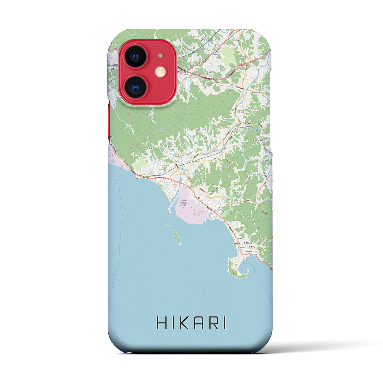 【光(山口県)】地図柄iPhoneケース(バックカバータイプ)