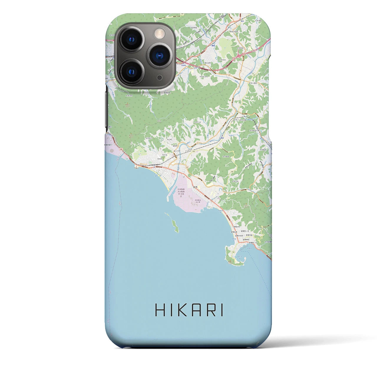 【光(山口県)】地図柄iPhoneケース(バックカバータイプ)
