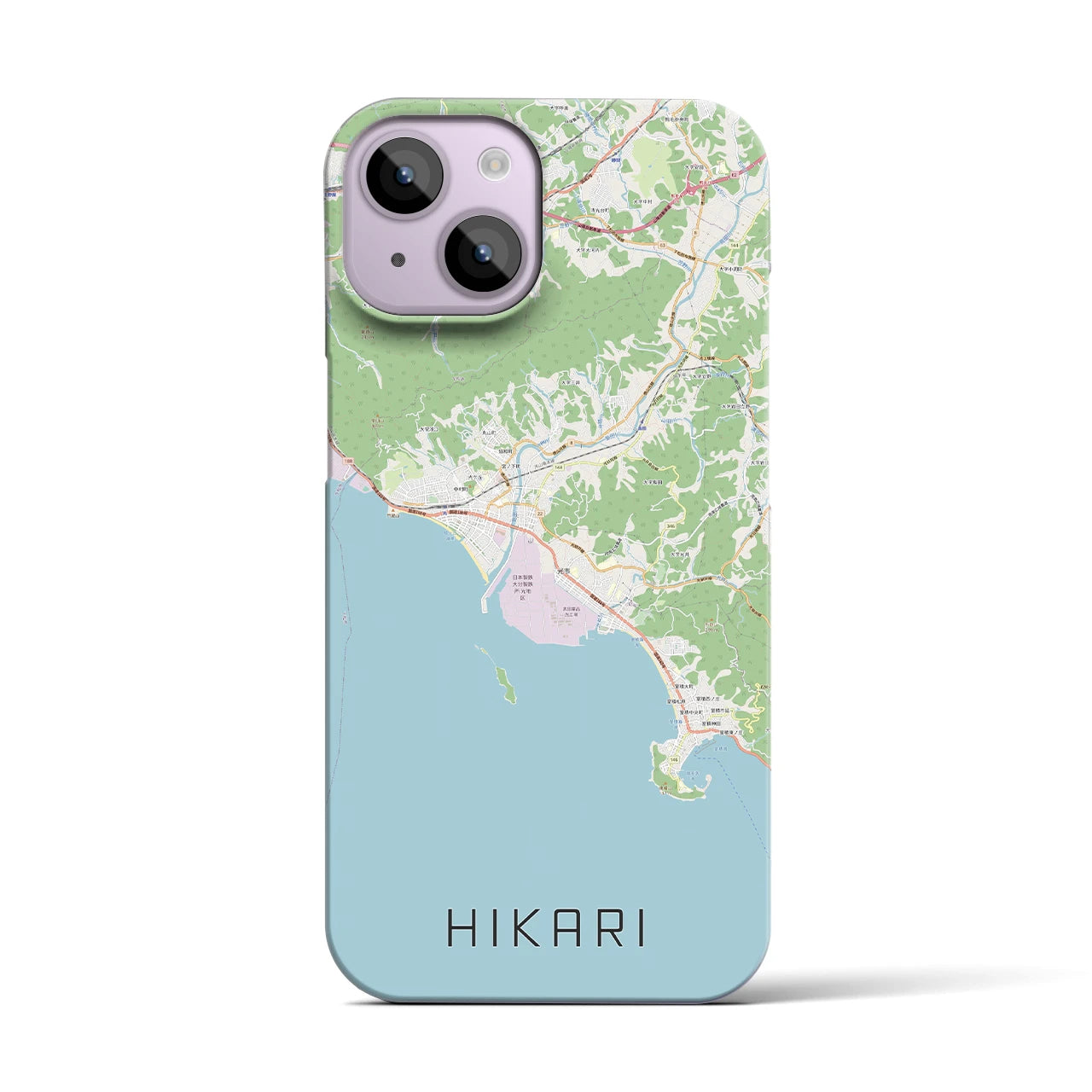 【光(山口県)】地図柄iPhoneケース(バックカバータイプ)