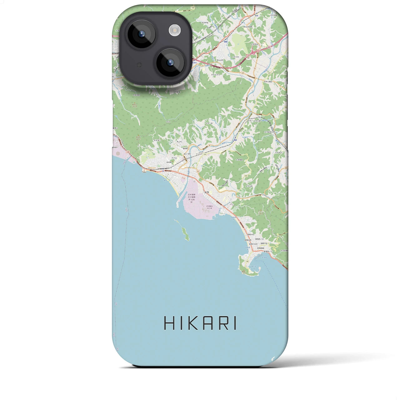 【光(山口県)】地図柄iPhoneケース(バックカバータイプ)