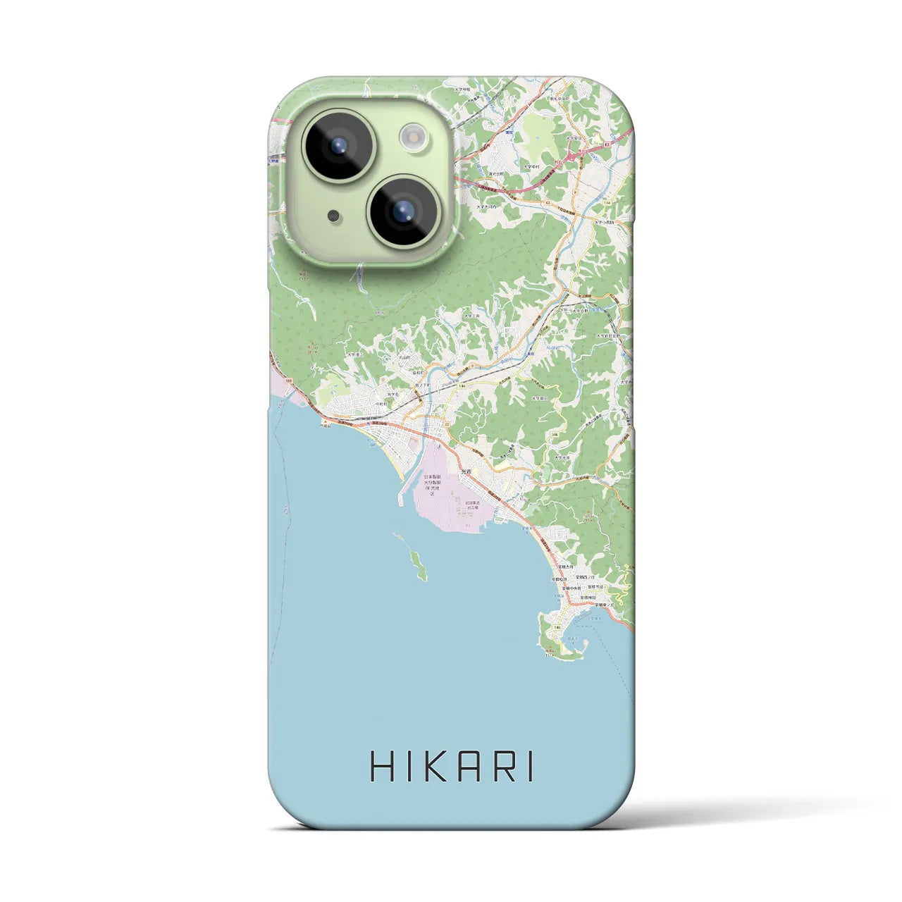 【光(山口県)】地図柄iPhoneケース(バックカバータイプ)