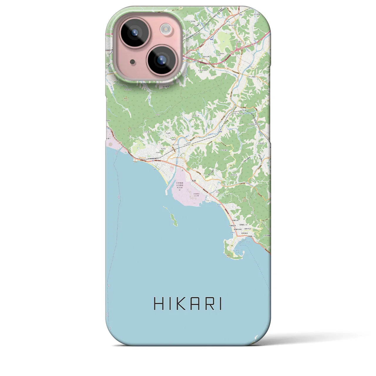 【光(山口県)】地図柄iPhoneケース(バックカバータイプ)