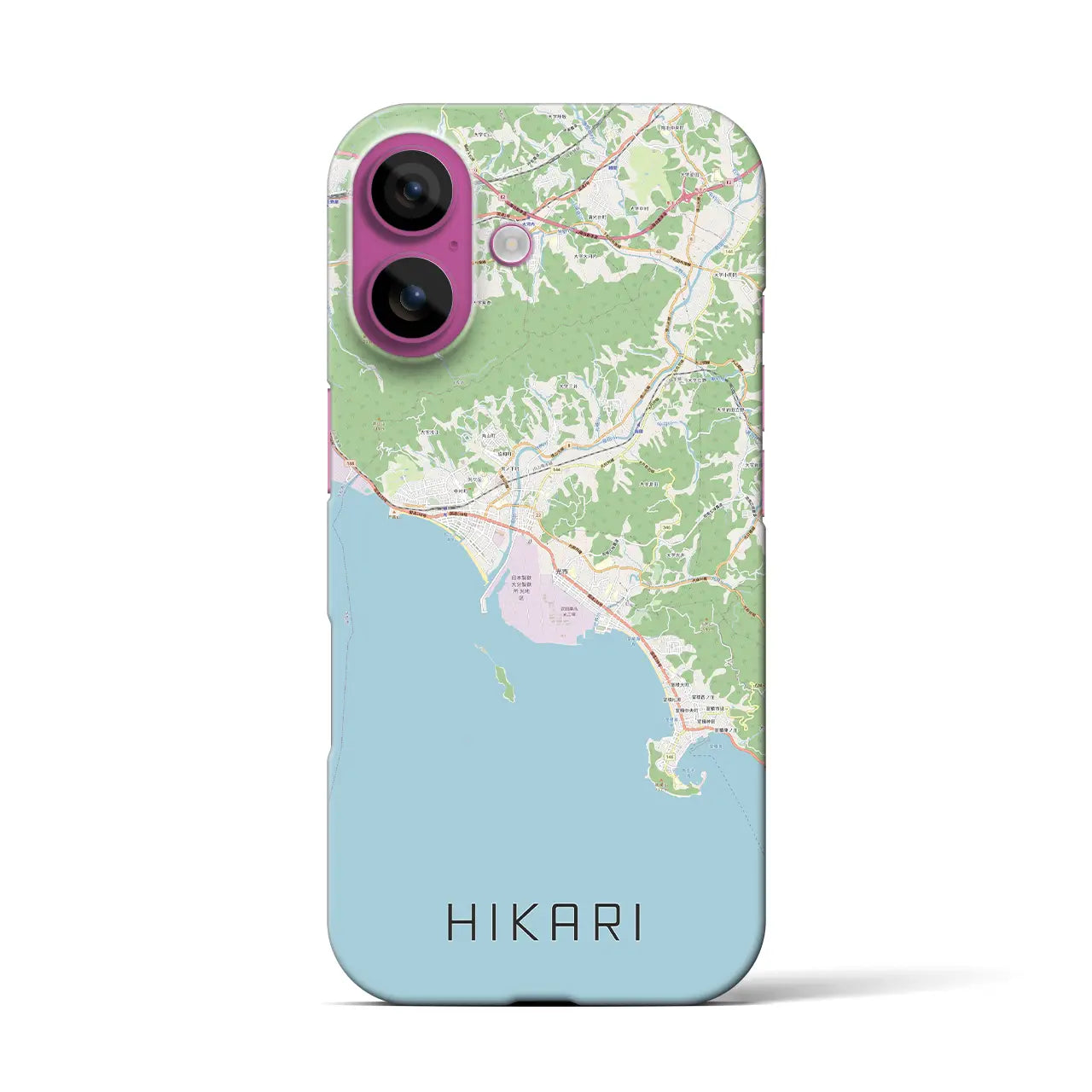 【光(山口県)】地図柄iPhoneケース(バックカバータイプ)