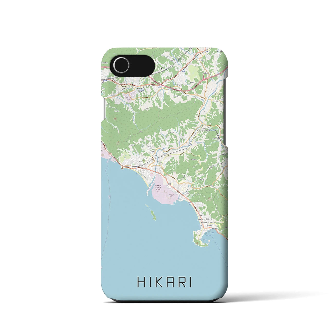 【光(山口県)】地図柄iPhoneケース(バックカバータイプ)