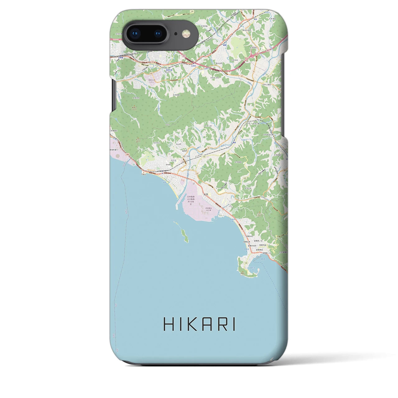 【光(山口県)】地図柄iPhoneケース(バックカバータイプ)
