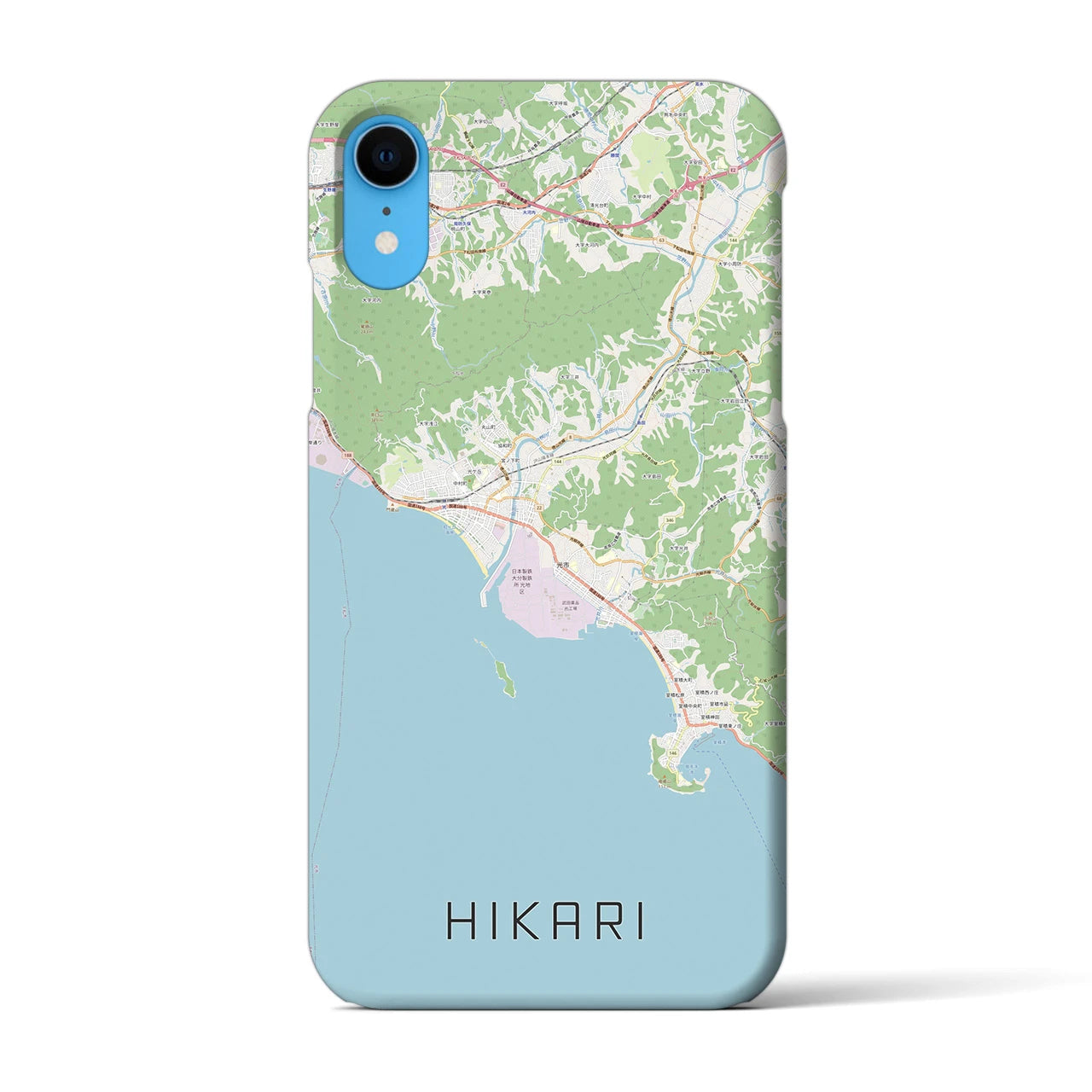 【光(山口県)】地図柄iPhoneケース(バックカバータイプ)