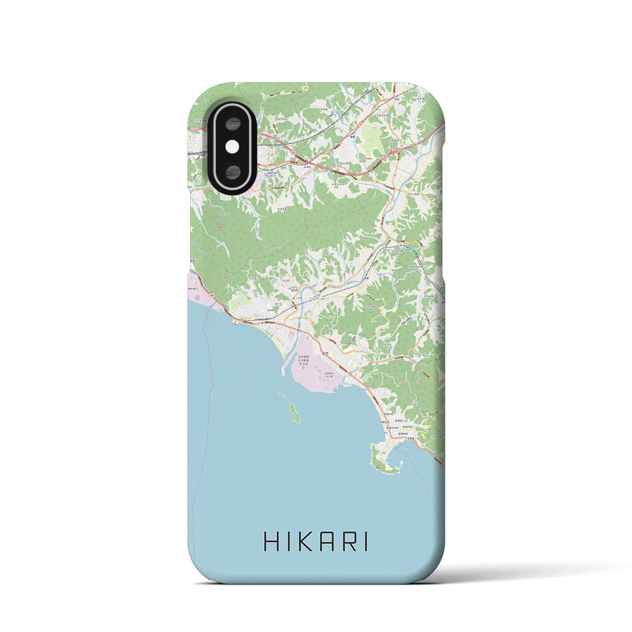 【光(山口県)】地図柄iPhoneケース(バックカバータイプ)