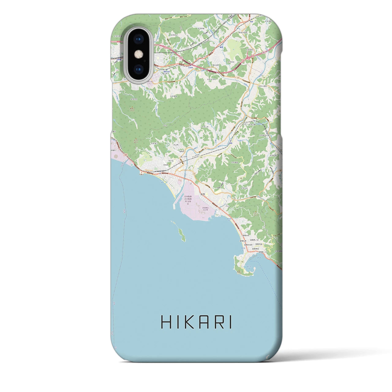 【光(山口県)】地図柄iPhoneケース(バックカバータイプ)