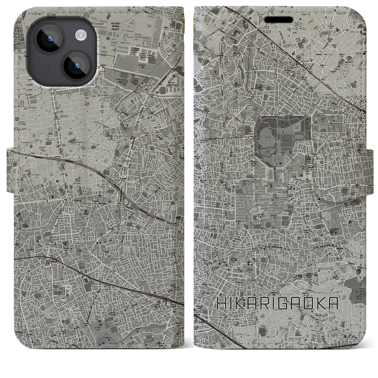 【光が丘(東京都)】地図柄iPhoneケース(手帳タイプ)