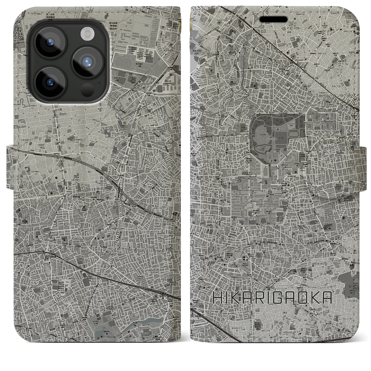 【光が丘(東京都)】地図柄iPhoneケース(手帳タイプ)