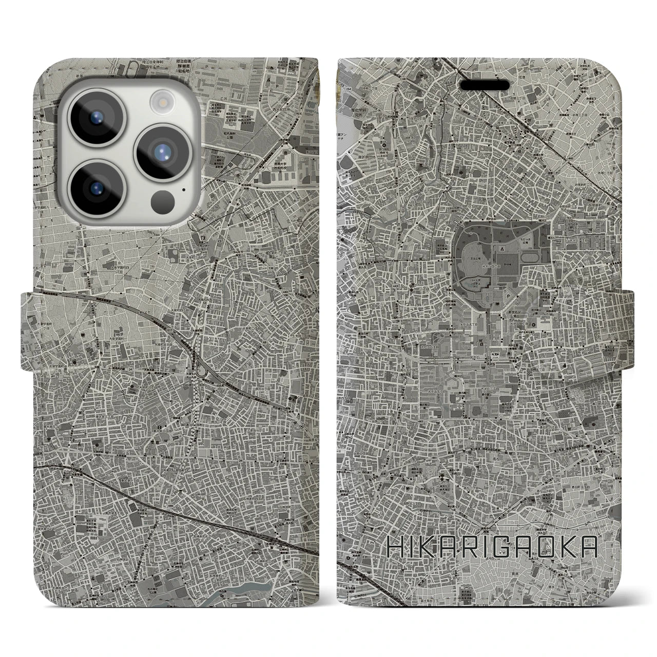 【光が丘(東京都)】地図柄iPhoneケース(手帳タイプ)