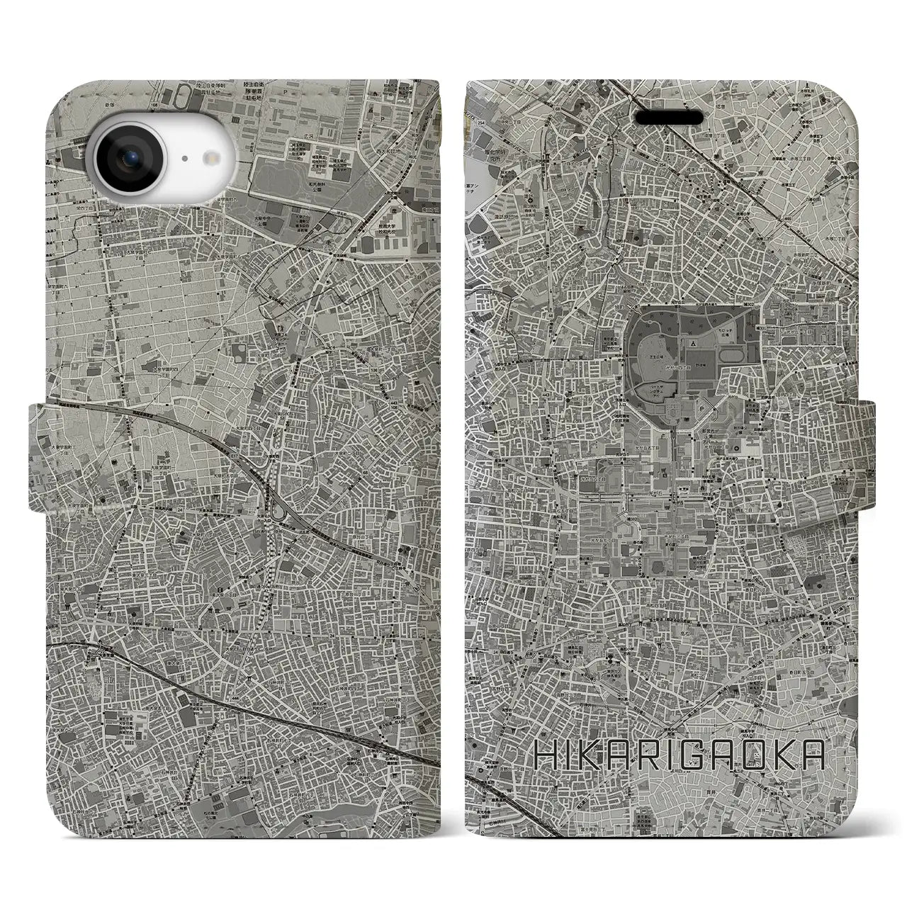 【光が丘(東京都)】地図柄iPhoneケース(手帳タイプ)