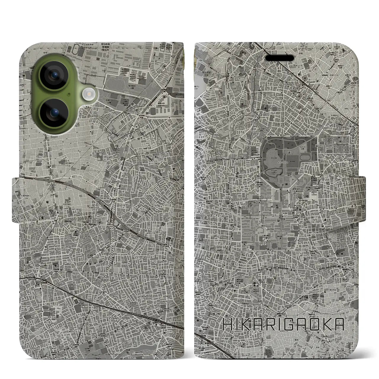 【光が丘(東京都)】地図柄iPhoneケース(手帳タイプ)