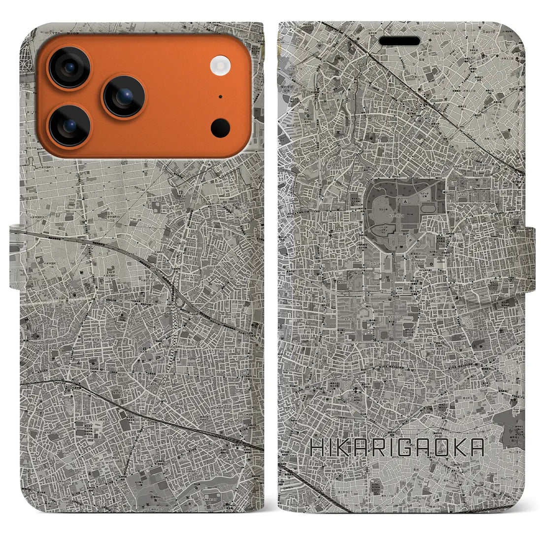 【光が丘(東京都)】地図柄iPhoneケース(手帳タイプ)