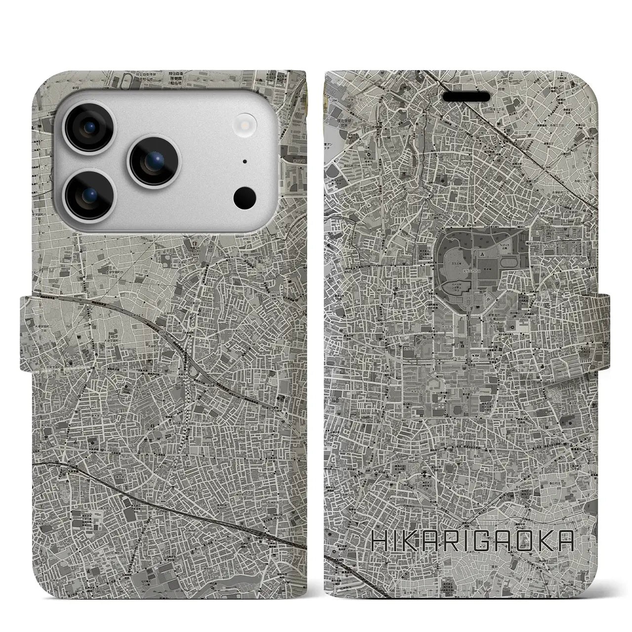 【光が丘(東京都)】地図柄iPhoneケース(手帳タイプ)