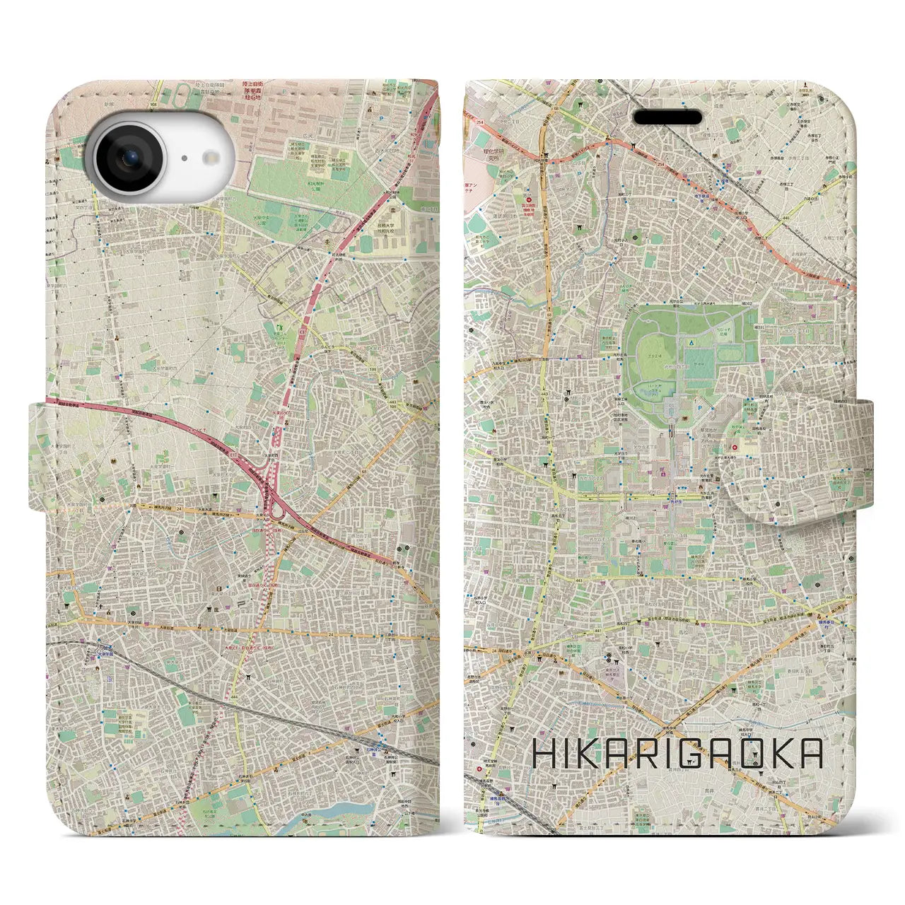 【光が丘(東京都)】地図柄iPhoneケース(手帳タイプ)