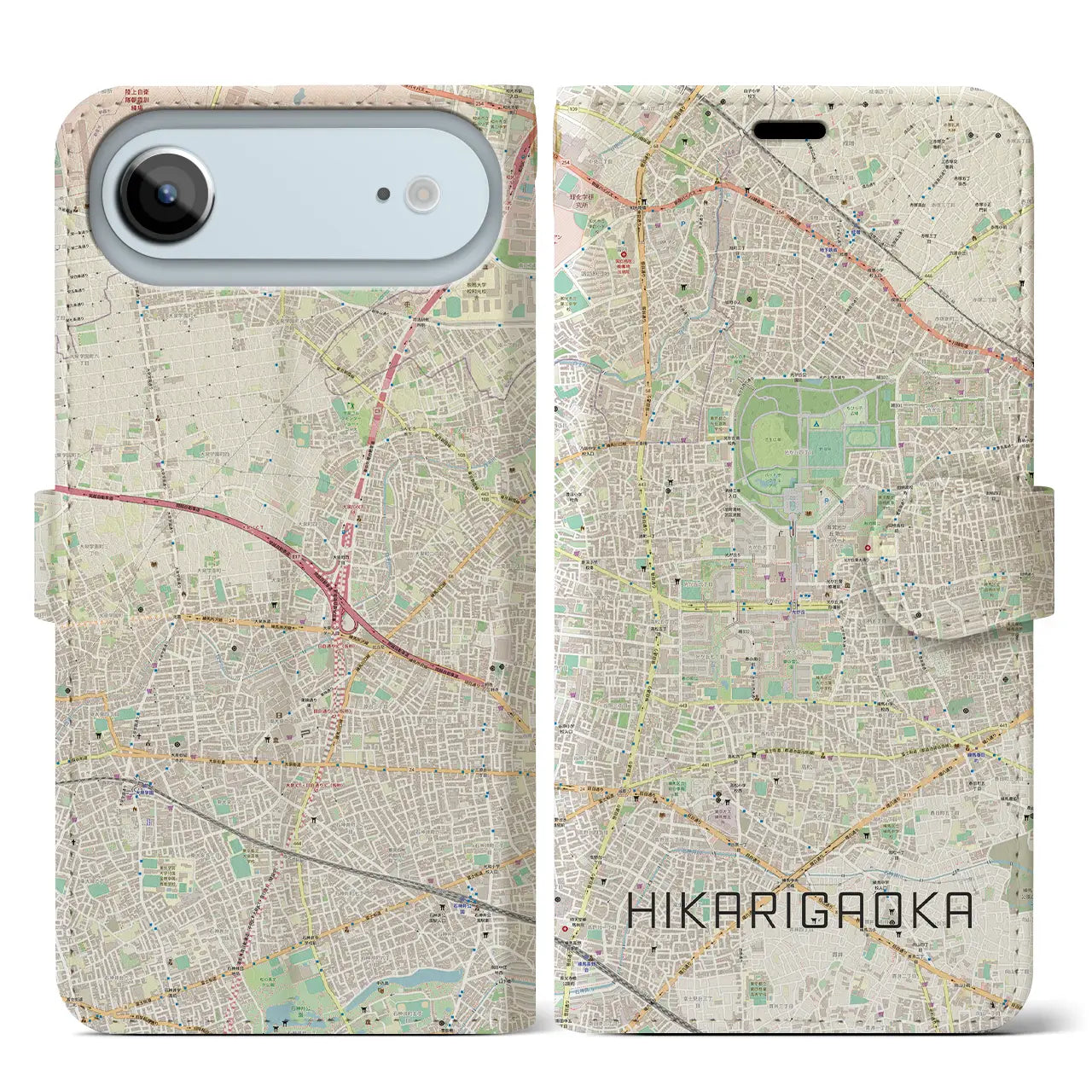 【光が丘(東京都)】地図柄iPhoneケース(手帳タイプ)ナチュラル・iPhone 17 Pro Max 用