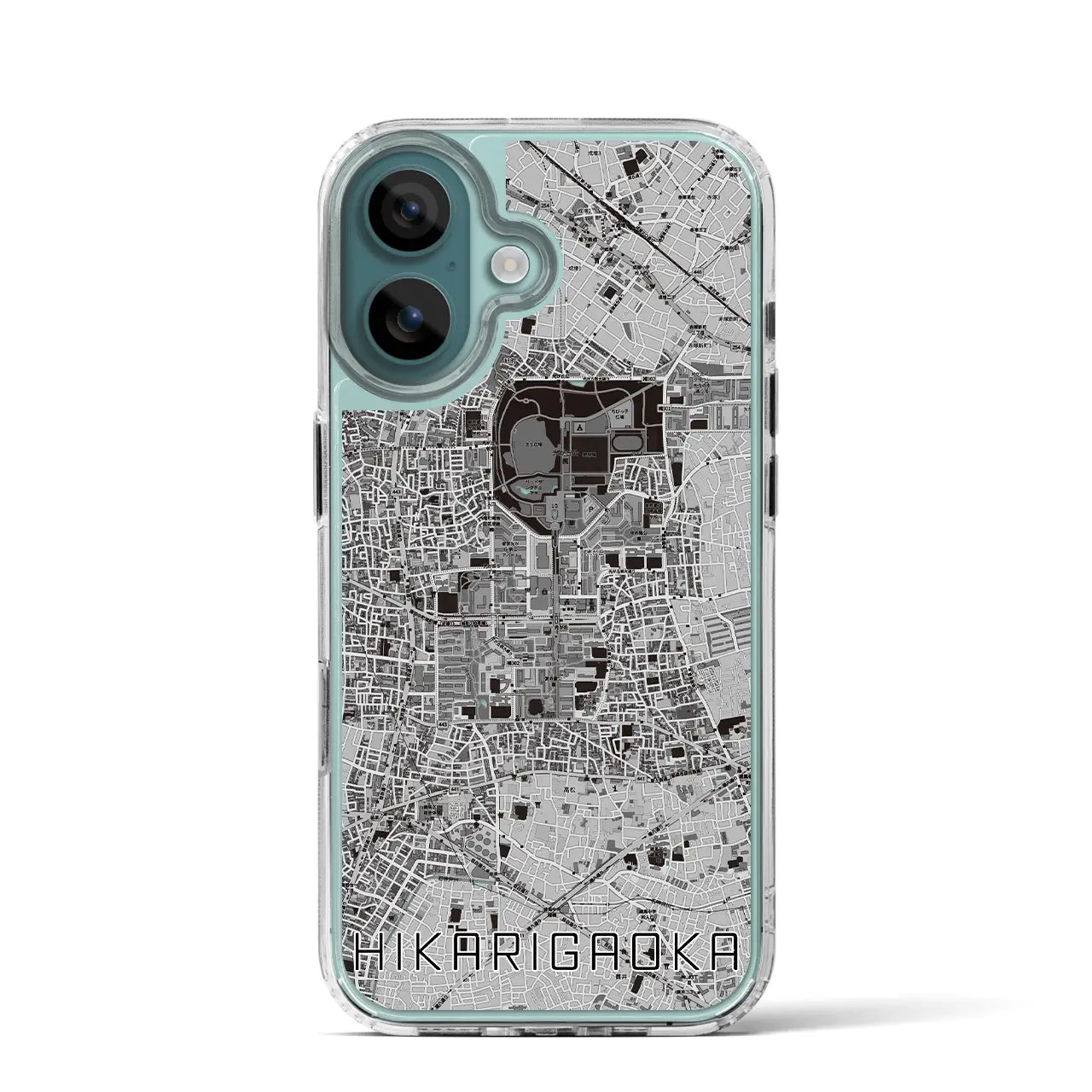 【光が丘(東京都)】地図柄iPhoneケース(MagSafeタイプ)モノトーン・iPhone 16 Pro 用