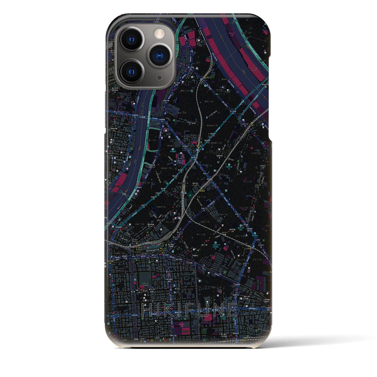 【曳舟(東京都)】地図柄iPhoneケース(バックカバータイプ)