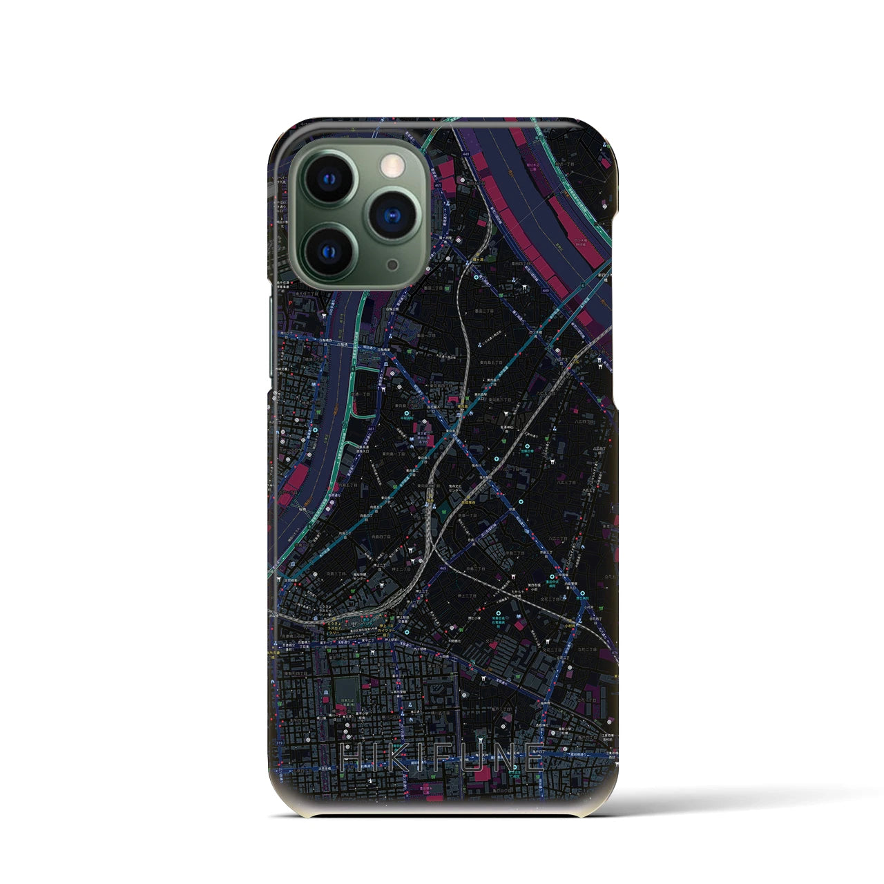 【曳舟(東京都)】地図柄iPhoneケース(バックカバータイプ)