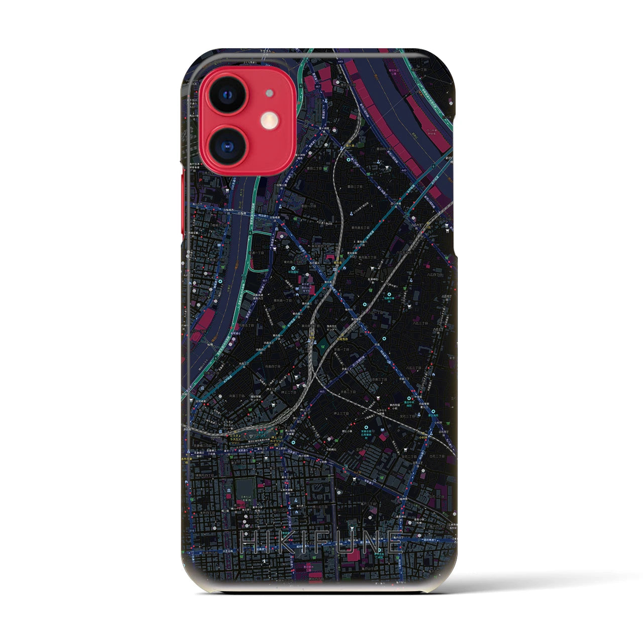 【曳舟(東京都)】地図柄iPhoneケース(バックカバータイプ)