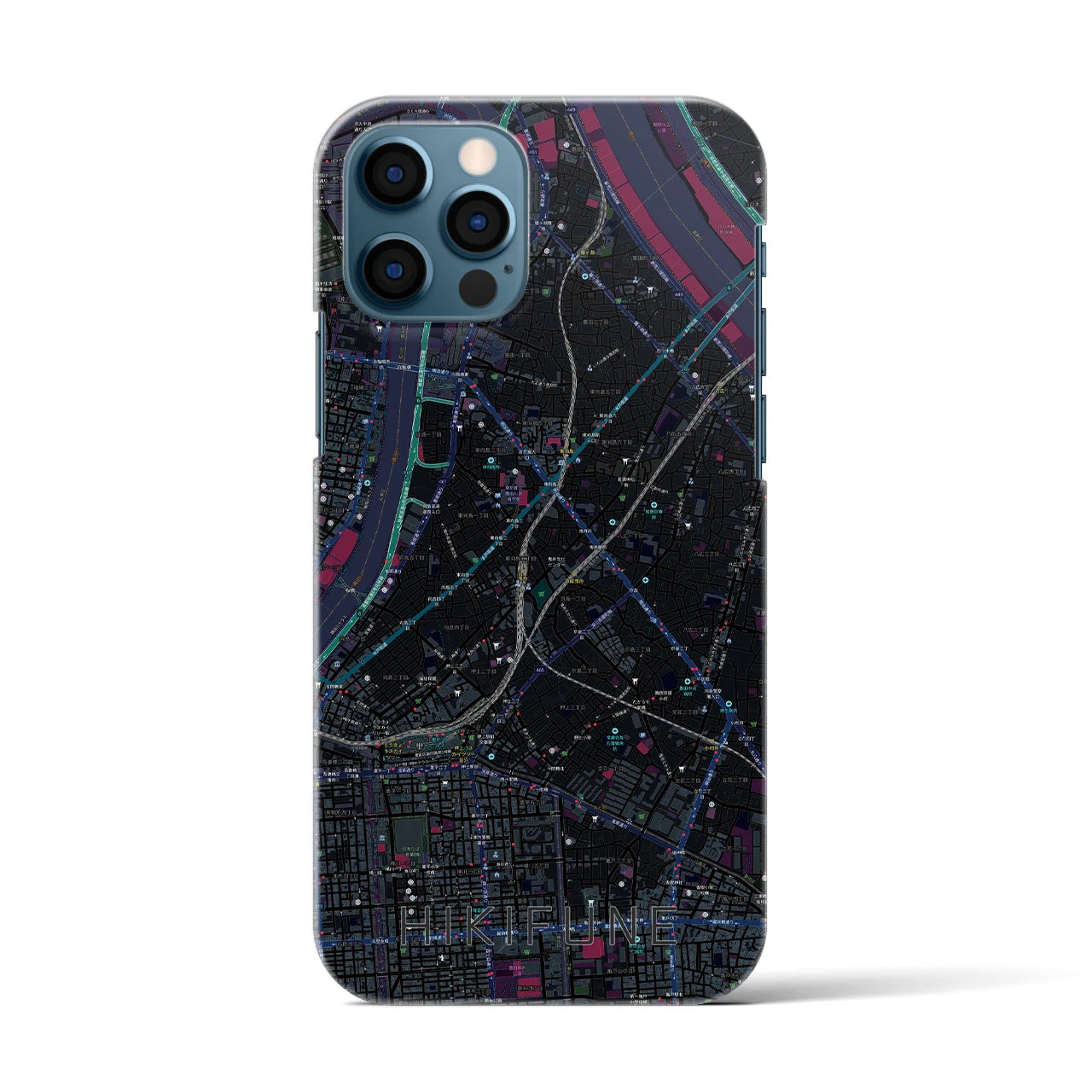 【曳舟(東京都)】地図柄iPhoneケース(バックカバータイプ)