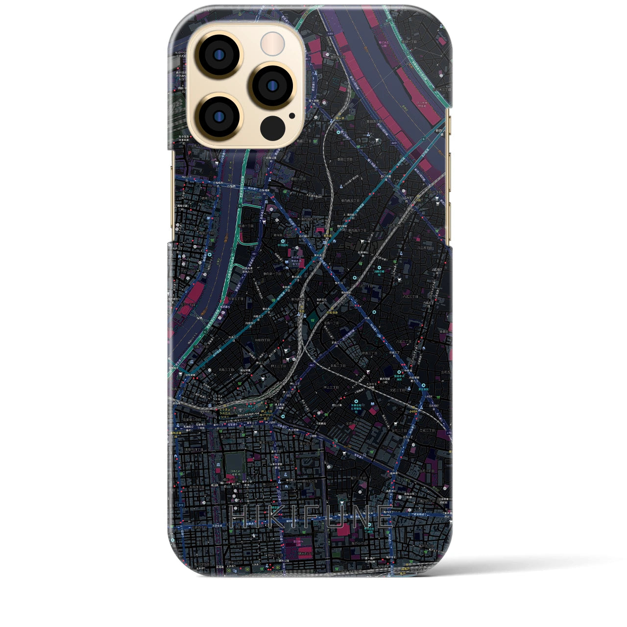 【曳舟(東京都)】地図柄iPhoneケース(バックカバータイプ)