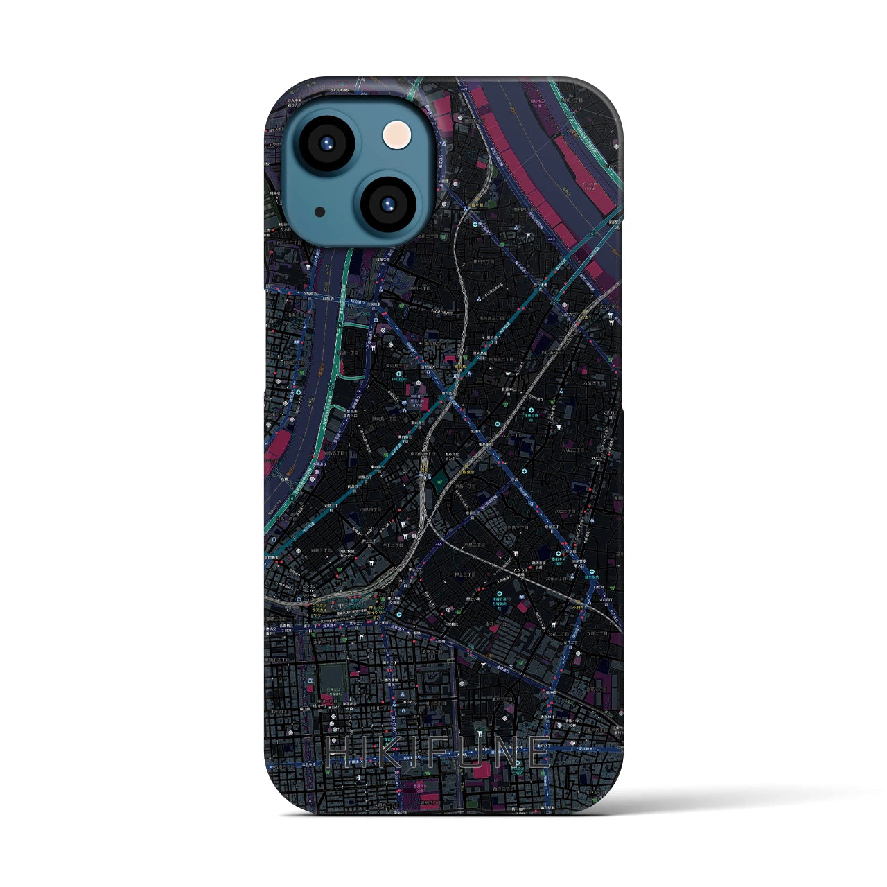 【曳舟(東京都)】地図柄iPhoneケース(バックカバータイプ)