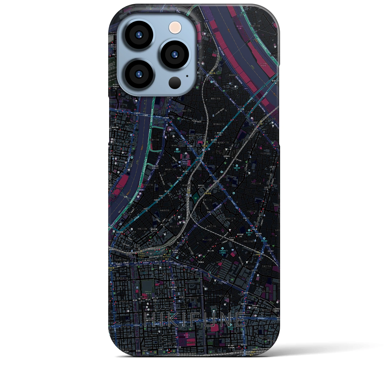 【曳舟(東京都)】地図柄iPhoneケース(バックカバータイプ)