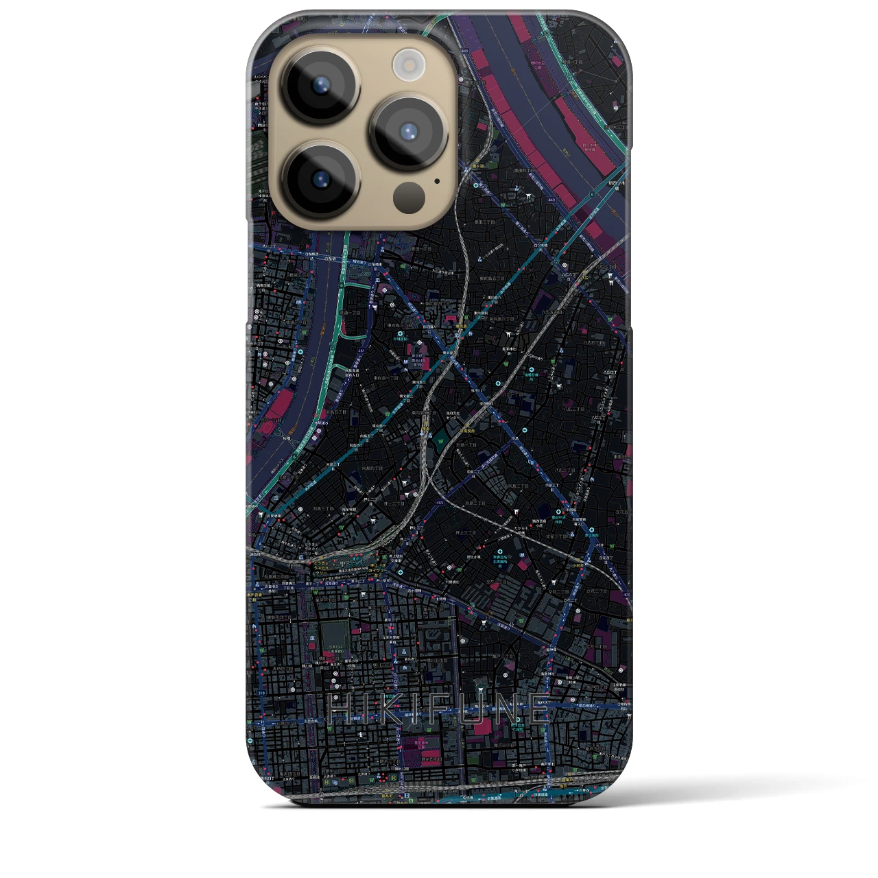 【曳舟(東京都)】地図柄iPhoneケース(バックカバータイプ)