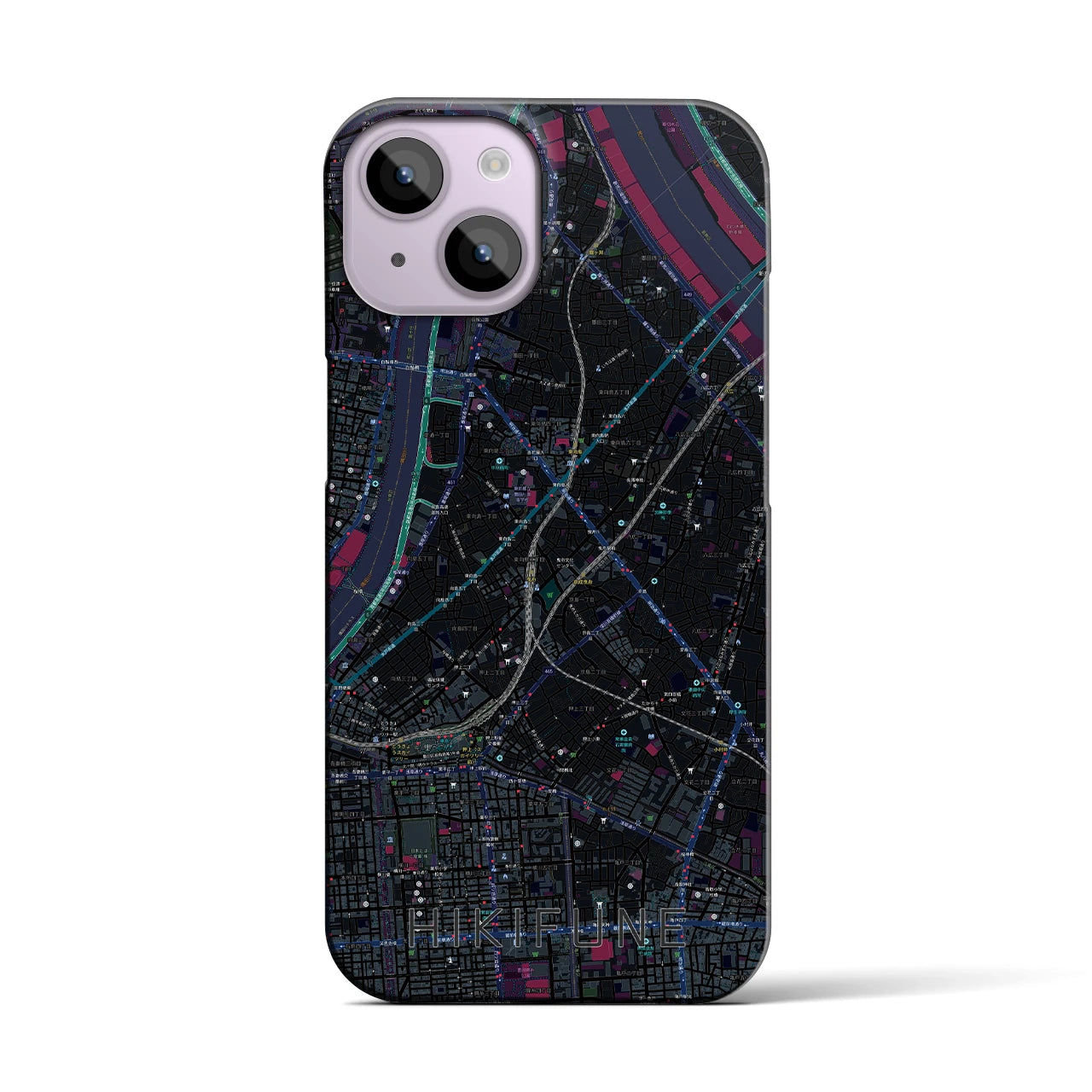 【曳舟(東京都)】地図柄iPhoneケース(バックカバータイプ)