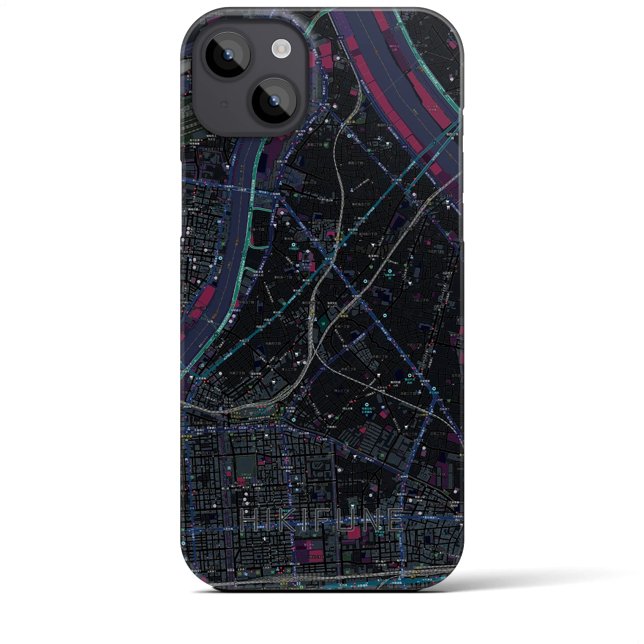 【曳舟(東京都)】地図柄iPhoneケース(バックカバータイプ)