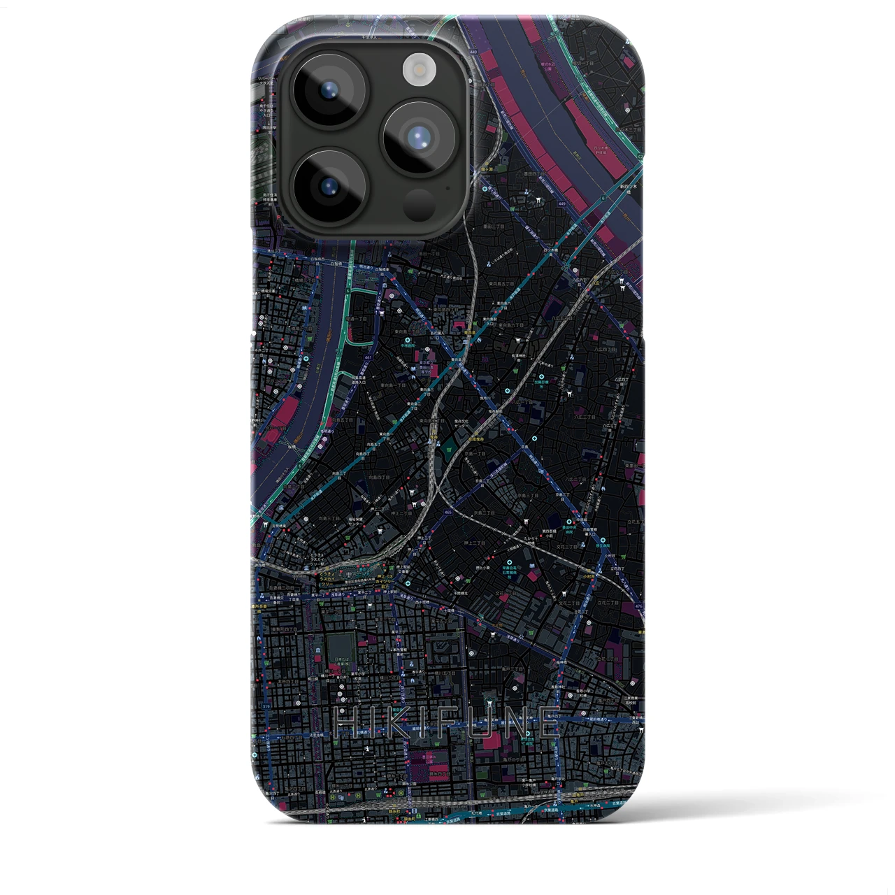 【曳舟(東京都)】地図柄iPhoneケース(バックカバータイプ)