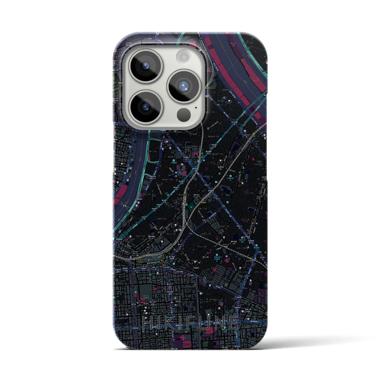 【曳舟(東京都)】地図柄iPhoneケース(バックカバータイプ)