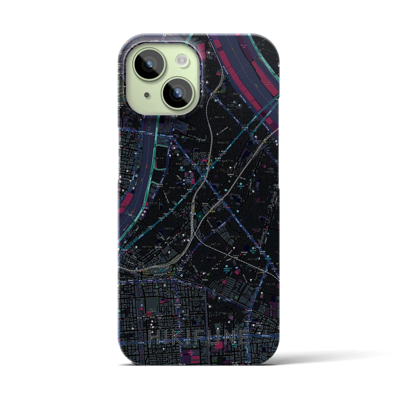 【曳舟(東京都)】地図柄iPhoneケース(バックカバータイプ)