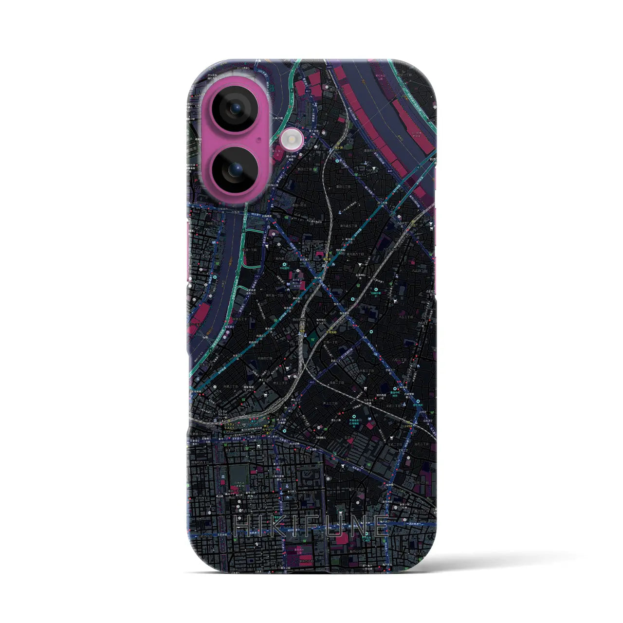 【曳舟(東京都)】地図柄iPhoneケース(バックカバータイプ)