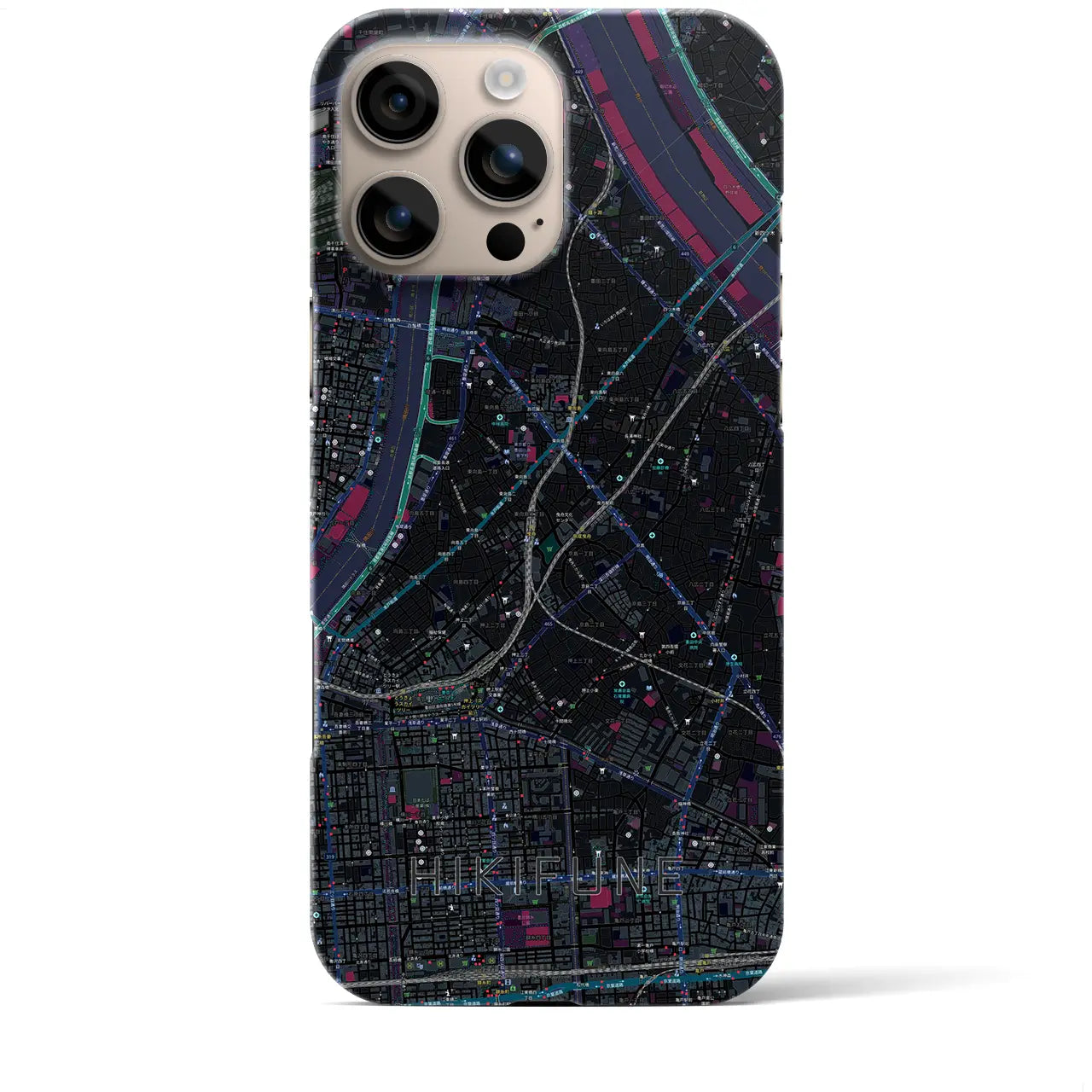 【曳舟(東京都)】地図柄iPhoneケース(バックカバータイプ)