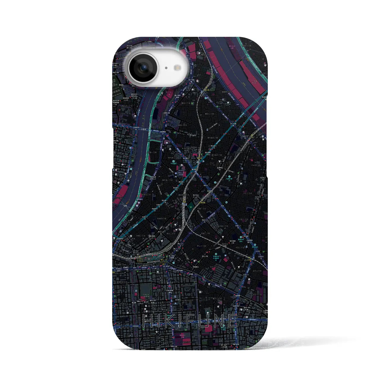 【曳舟(東京都)】地図柄iPhoneケース(バックカバータイプ)