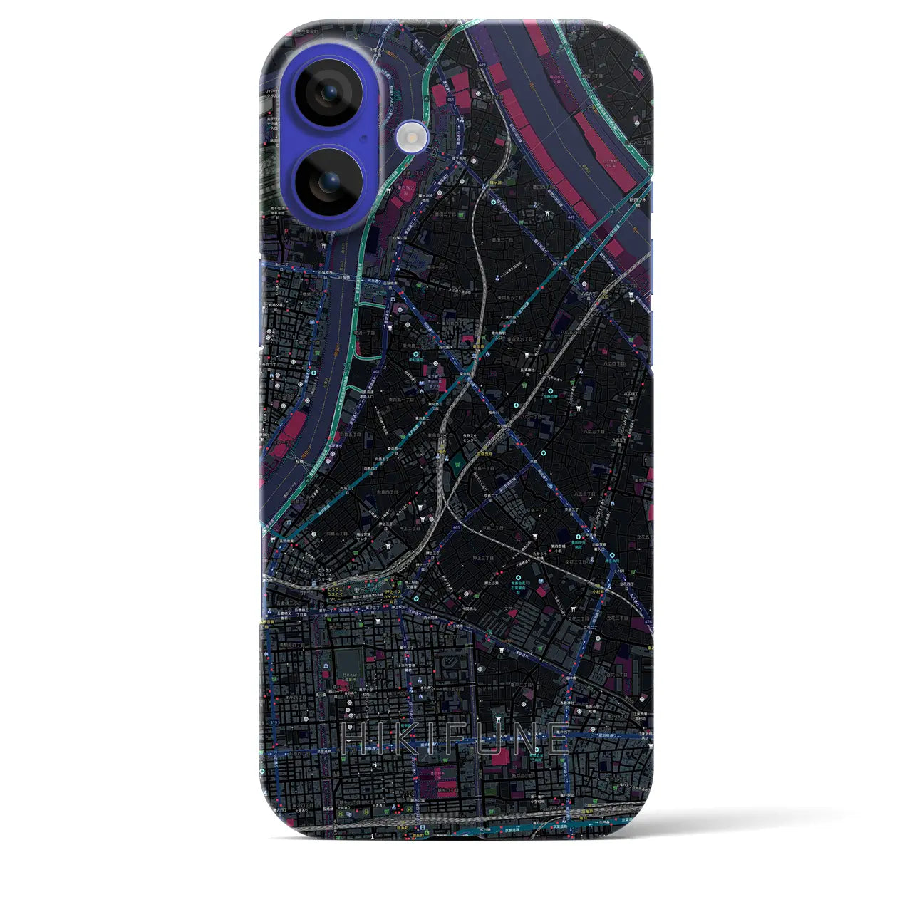 【曳舟(東京都)】地図柄iPhoneケース(バックカバータイプ)