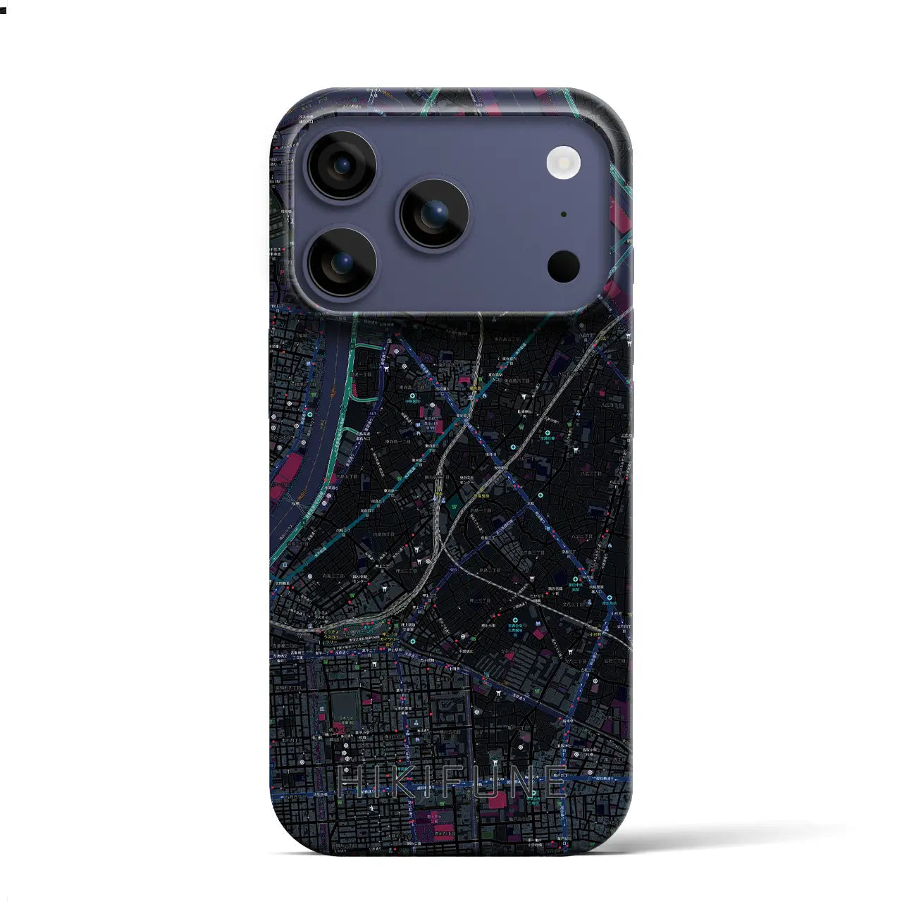 【曳舟(東京都)】地図柄iPhoneケース(バックカバータイプ)