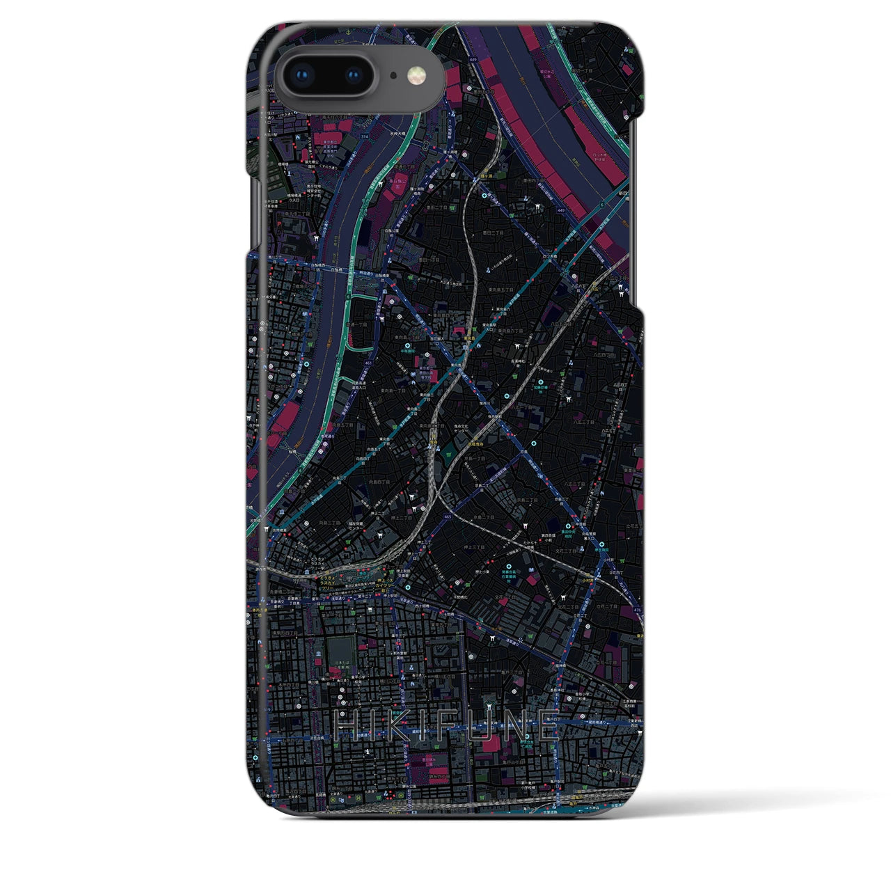 【曳舟(東京都)】地図柄iPhoneケース(バックカバータイプ)