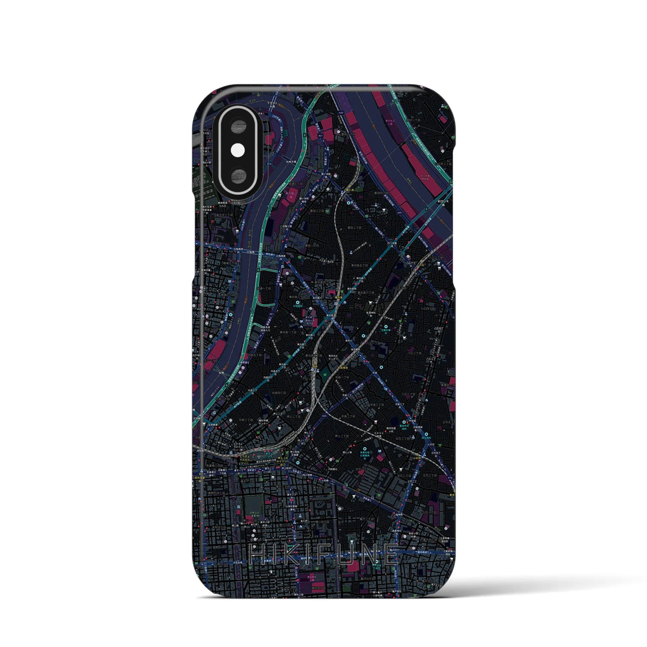 【曳舟(東京都)】地図柄iPhoneケース(バックカバータイプ)