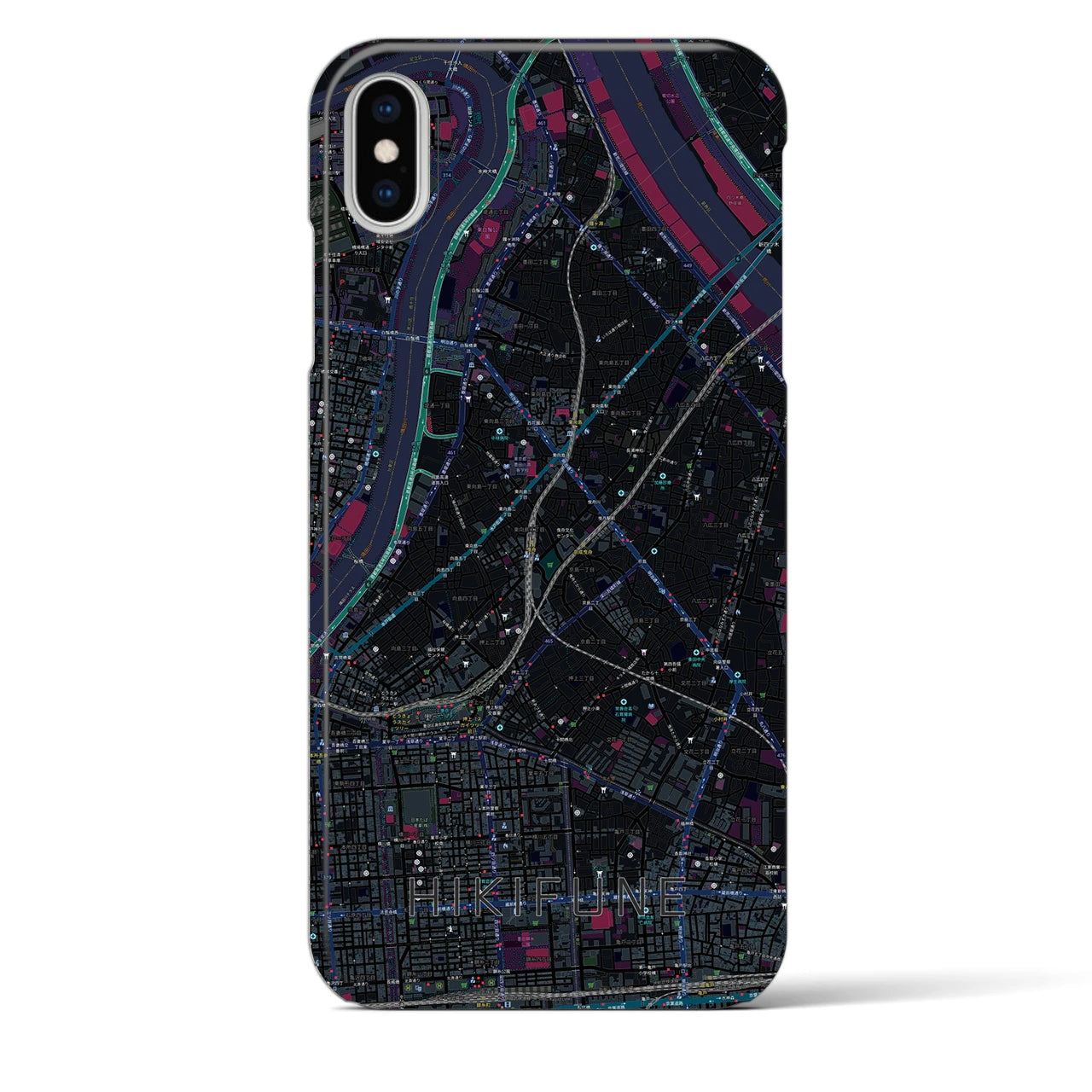 【曳舟(東京都)】地図柄iPhoneケース(バックカバータイプ)