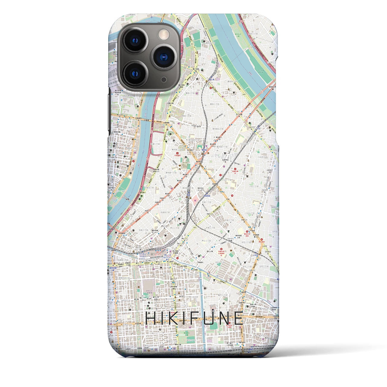 【曳舟(東京都)】地図柄iPhoneケース(バックカバータイプ)