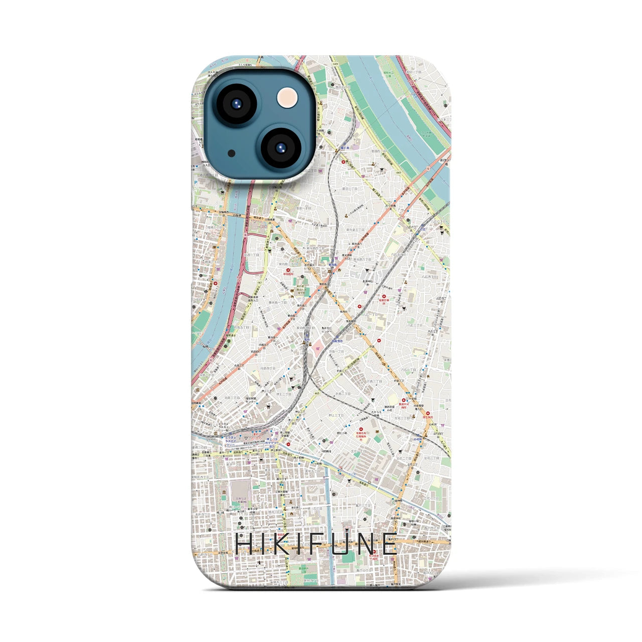 【曳舟(東京都)】地図柄iPhoneケース(バックカバータイプ)