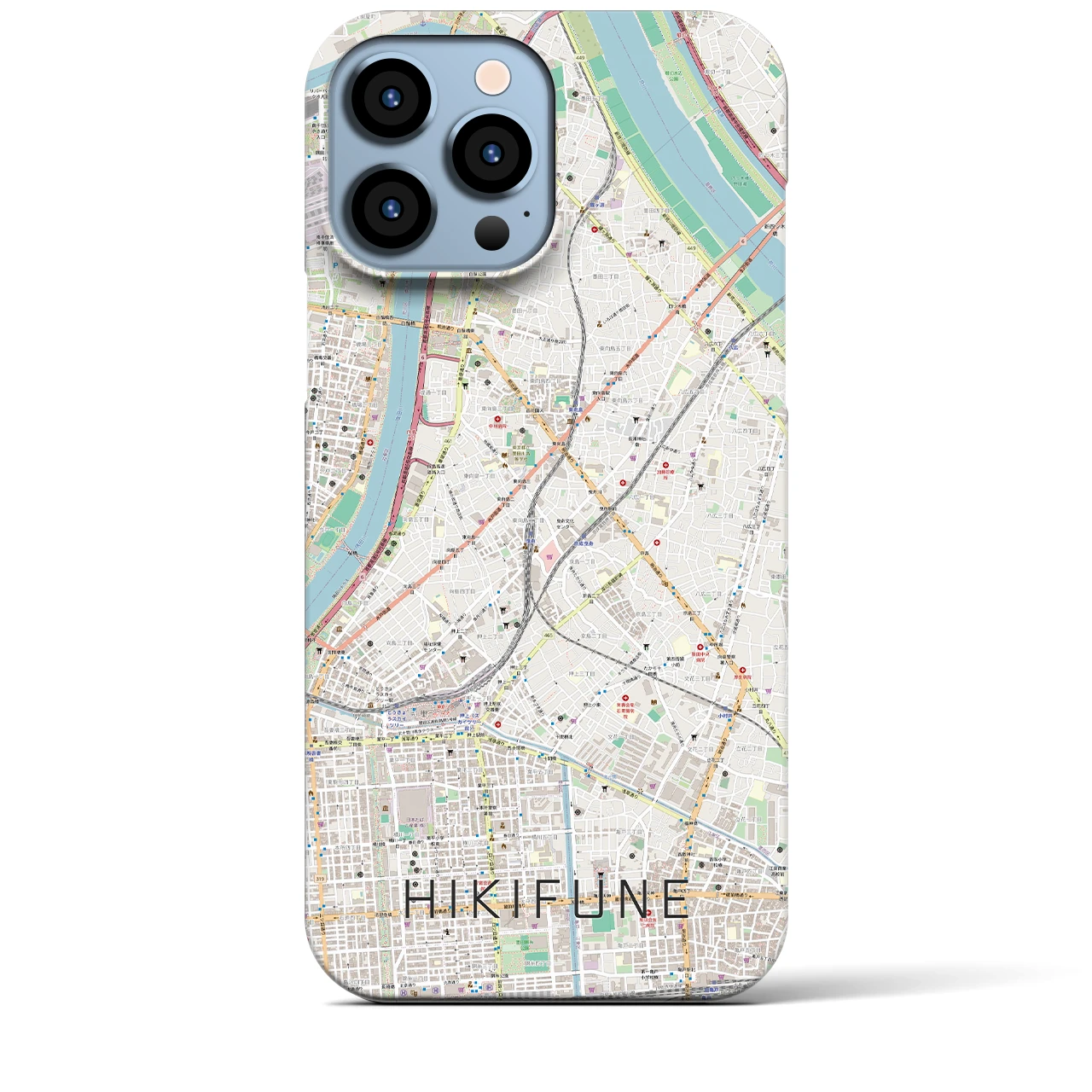 【曳舟(東京都)】地図柄iPhoneケース(バックカバータイプ)