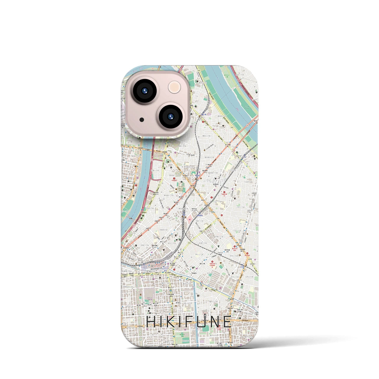 【曳舟(東京都)】地図柄iPhoneケース(バックカバータイプ)