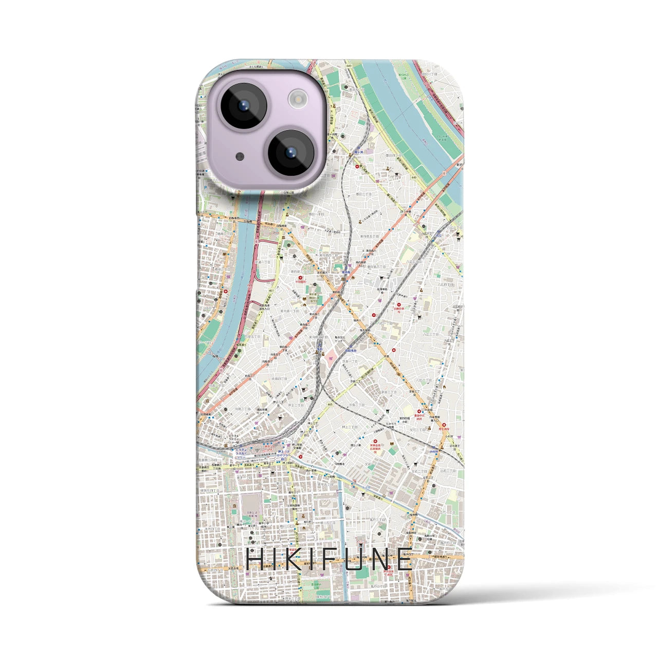 【曳舟(東京都)】地図柄iPhoneケース(バックカバータイプ)